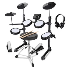 Electric Drum Set Adult Digital Silent Drum Kit 8" w/ Throne Beginner Apartment