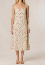 Reformation Hamptons Floral Crisp Linen Slip Dress Martha's Vineyard Size 12