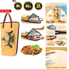 BBQ Blanket for Resting Meat Insulated Reusable Large 21 Inch Grilling Access...