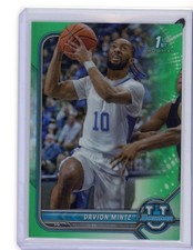 Davion Mintz 2022 Bowman U 1st Aqua Green Refractor /250