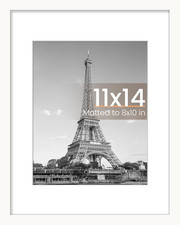 11X14 Picture Frame, Display Pictures 8X10 with Mat or 11X14 without Mat, Wall H