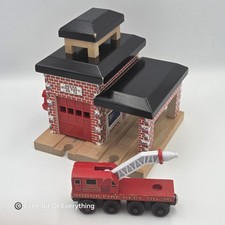 VTG Sodor Fire Station No 36 w/ Fire Train Car - Thomas  Friends Wooden Train