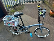 Grey Folding Bike — 16" Wheels, Compact & Lightweight- removable basket