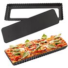 14 Inch Rectangular Tart Pan Set of 2, Nonstick Quiche Pie Pan with Removable.