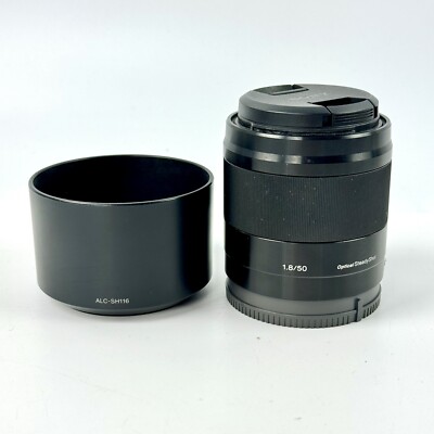 Sony 50mm f1.8 E OSS Lens SEL50F18 With Hood And Front And Rear