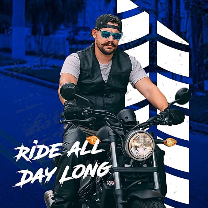 HWK Motorcycle Road Rash Protection Leather Chaps for Men and Women, 34