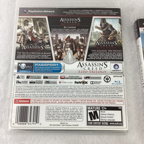 PS3 Play Station Assassins Creed Lot Ezio Trilogy Black Flag Creed III No Manual - Picture 3 of 11