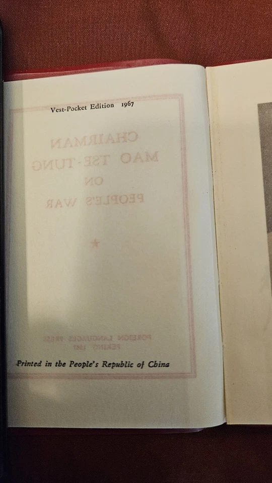 CHAIRMAN MAO TSE-TUNG ON PEOPLE'S WAR Very Rare Vest Pocket Ed., Pub. 1967 - Image 4 of 4