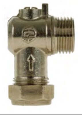 Trennventil 15 mm x 3/8'' BOGEN ABGEWINKELT SCHLITZ ISOLIERUNG SCHRAUBENDREHER ADAPTER