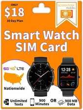 SmartWatch SIM Card -  5G 4G LTE GSM Smart watch & Wearables-Roaming Available