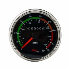 Mechanical Speedometer Black Dial Diam. 85mm - Range 0-90 Mph Sapm6921