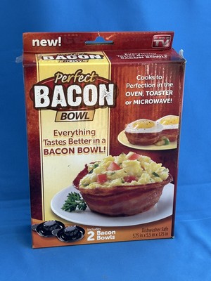 Open Box Perfect BACON Bowl - As Seen on TV, Includes 2 Bowls, Black