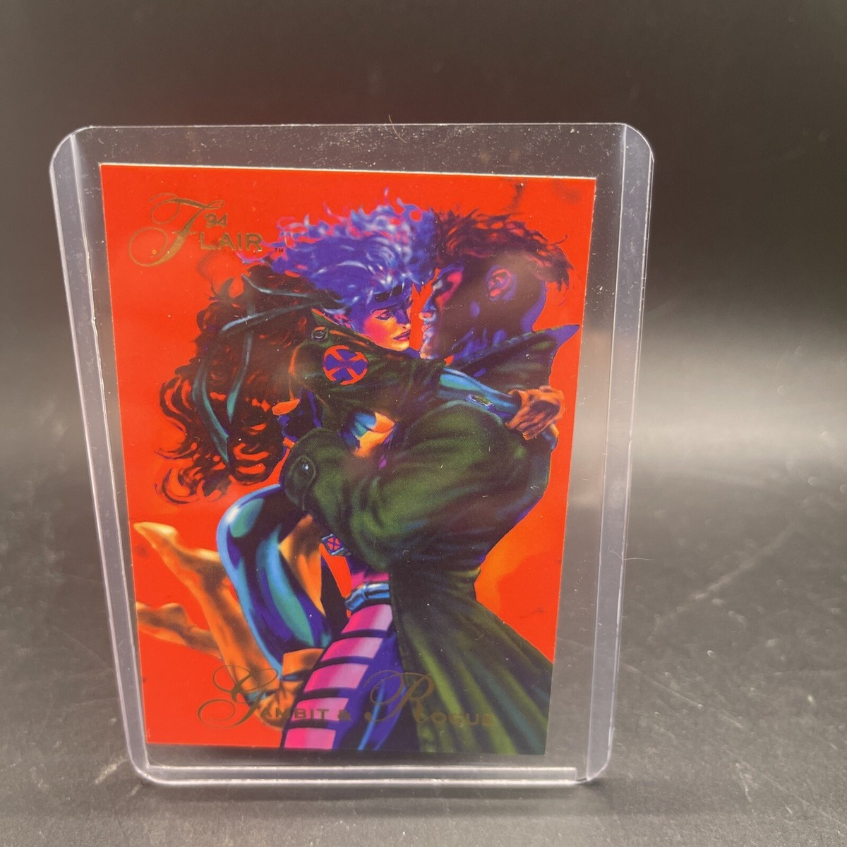 Marvel Flair 1994 Trading Card With Top Loader #114 Gambit & Rogue