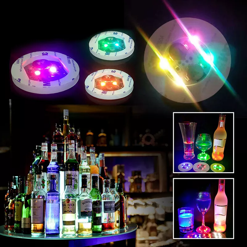 5/10X LED-Untersetzer Wasserdicht Ultradünn Lichtuntersetzer Luminous  Coaster