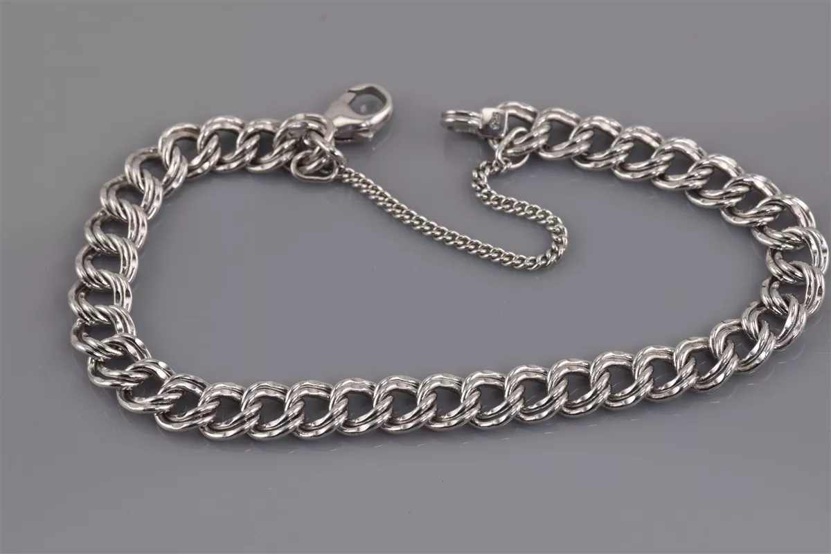 James Avery Sterling Silver 7mm Solid Double Link Charm Bracelet