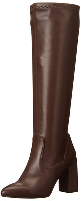 Franco Sarto Womens Katherine Wide Calf Knee High Boot Dark Brown Faux Leather 7