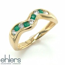 Damenring 585er Gelbgold Gold 14kt kubischer Zirkonia Glassteine Fingerring 776