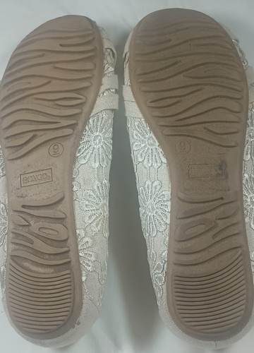 Bongo Melody Ballet Flats Womens size 9 Tan With Lace Flowers - Picture 5 of 7