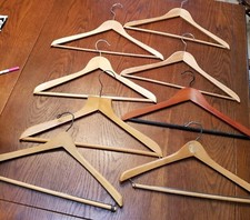 WOODEN SUIT HANGERS lot of 8/1 advertising
