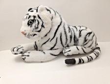 Plush White Tiger 11" Body 7" Tail Mint Condition