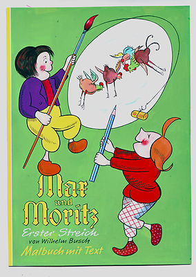 Originalzeichnung Max und Moritz erster Streich 1960 Malbuch S & S Wilhelm Busch