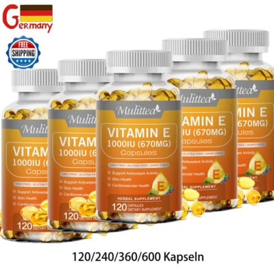 MULITTEA Vitamin E 1000IU Weichkapseln natürliches Tocopherol antioxidative Unterstützung