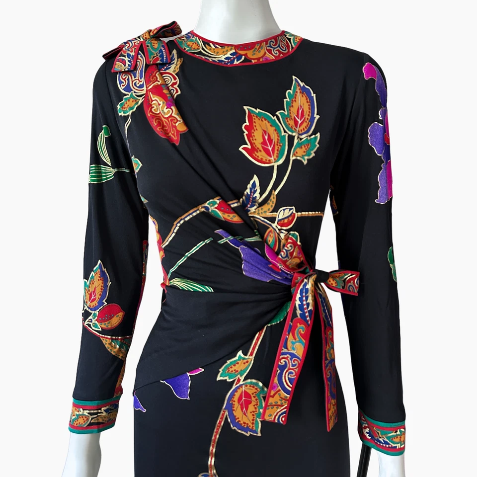 Vestido de seda estampado floral LEONARD PARIS Foto 4 de 4