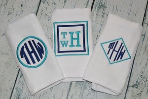 monogram burp cloths girl