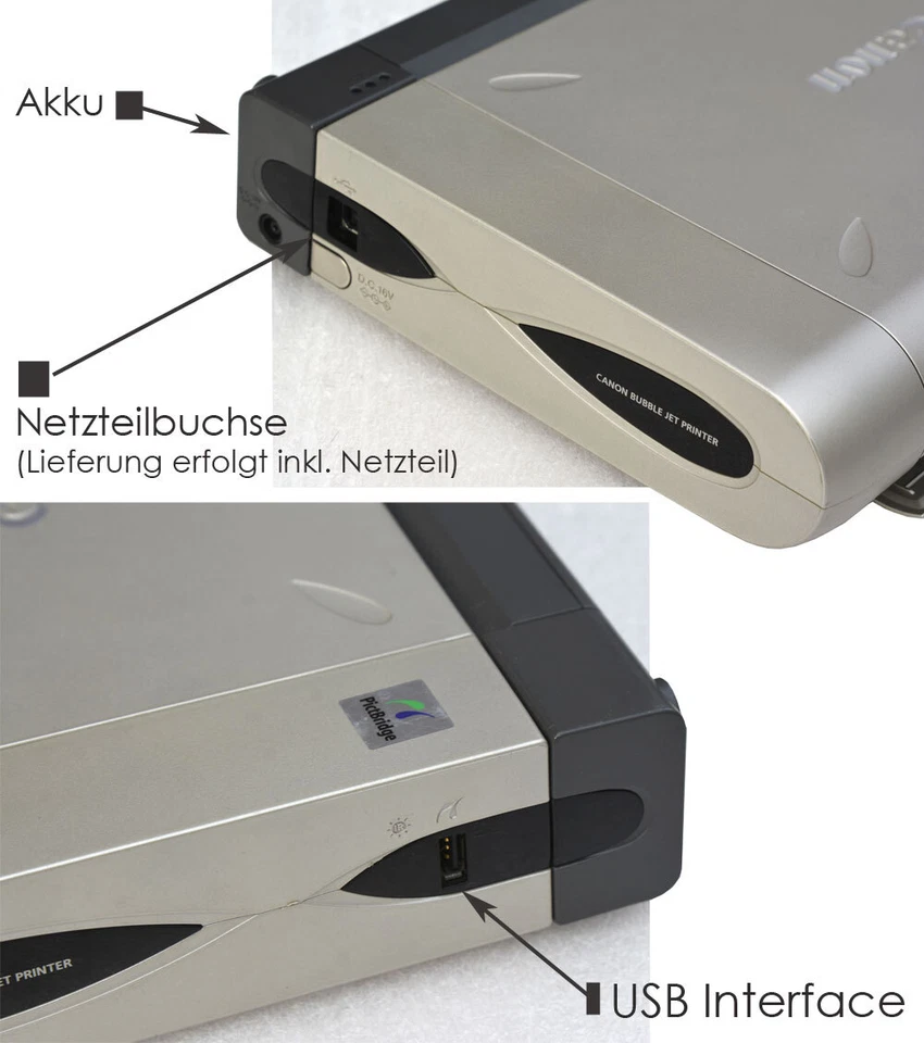 PORTABLER DRUCKER CANON i80 FÜR WINDOWS 98 2000 XP Me MIT NEUEN TINTENTANKS i80 - Bild 3 von 4