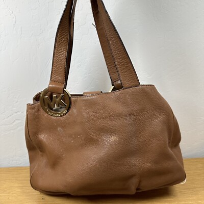 Michael Kors Fulton Brown Leather East West Tote Shoulder Bag 11'' Ht WEAR