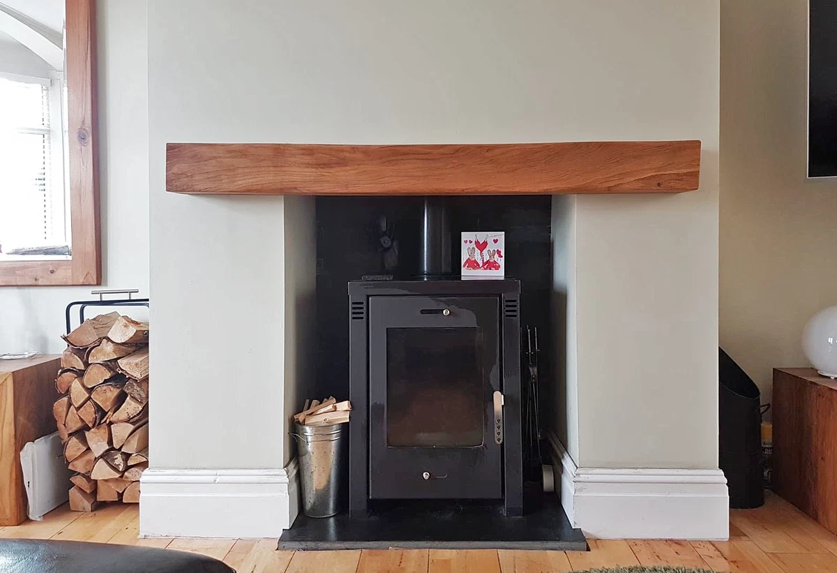 SOLID OAK MANTEL BEAM FIREPLACE MANTLEPIECE Wood Lintel Log Burner Mantle  Shelf | eBay