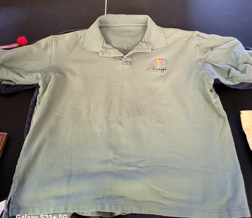 CLOSED MIRAGE HOTEL CASINO LAS VEGAS POLO GOLF SHIRT LARGE SAGE GREEN - U