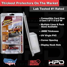 QTY 5 HPD PROTECTOR CASE JOHNNY LIGHTNING  AUTOWORLD 2-CAR STACK  .8MM