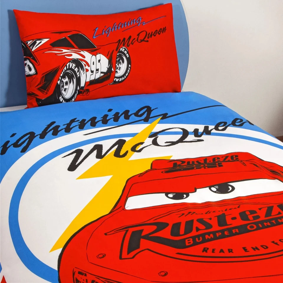 Official Disney Cars McQueen Single Duvet Cover Set – Tac Licensed – 100% Cotton - Photo 3/4