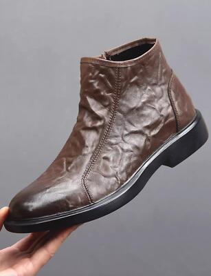Men's Elegant Formal British Pointy Toe Dress Business Wedding Shoes Ankle Boots