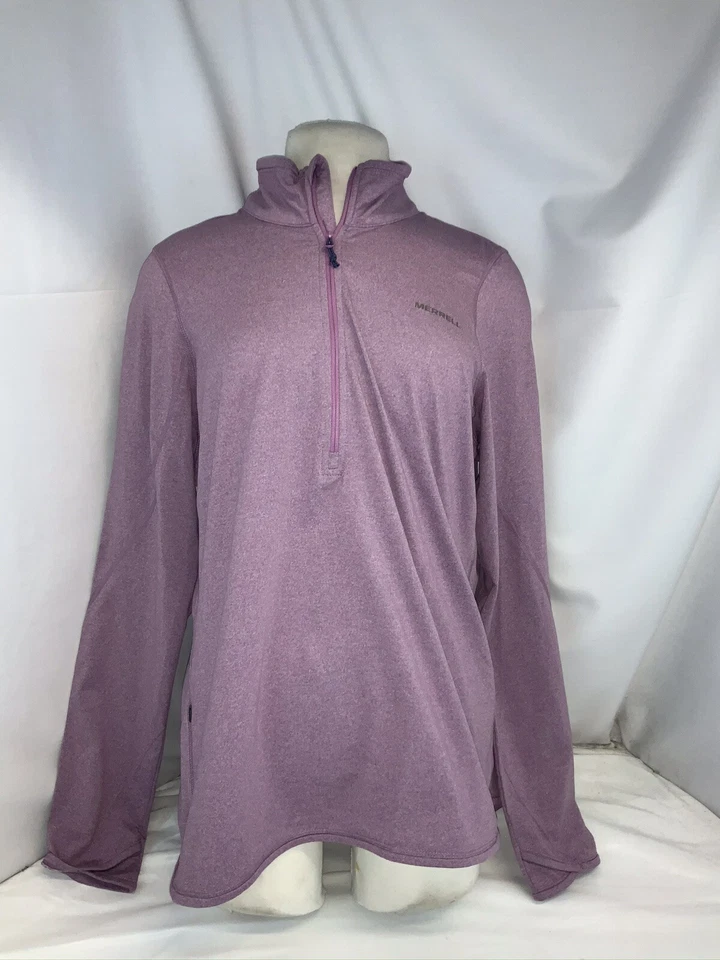 Пуловер Merrell XL женский светло-фиолетовый полиэластичный 1⁄4 на молнии новый YGI G0-132 - Изображение 2 из 4