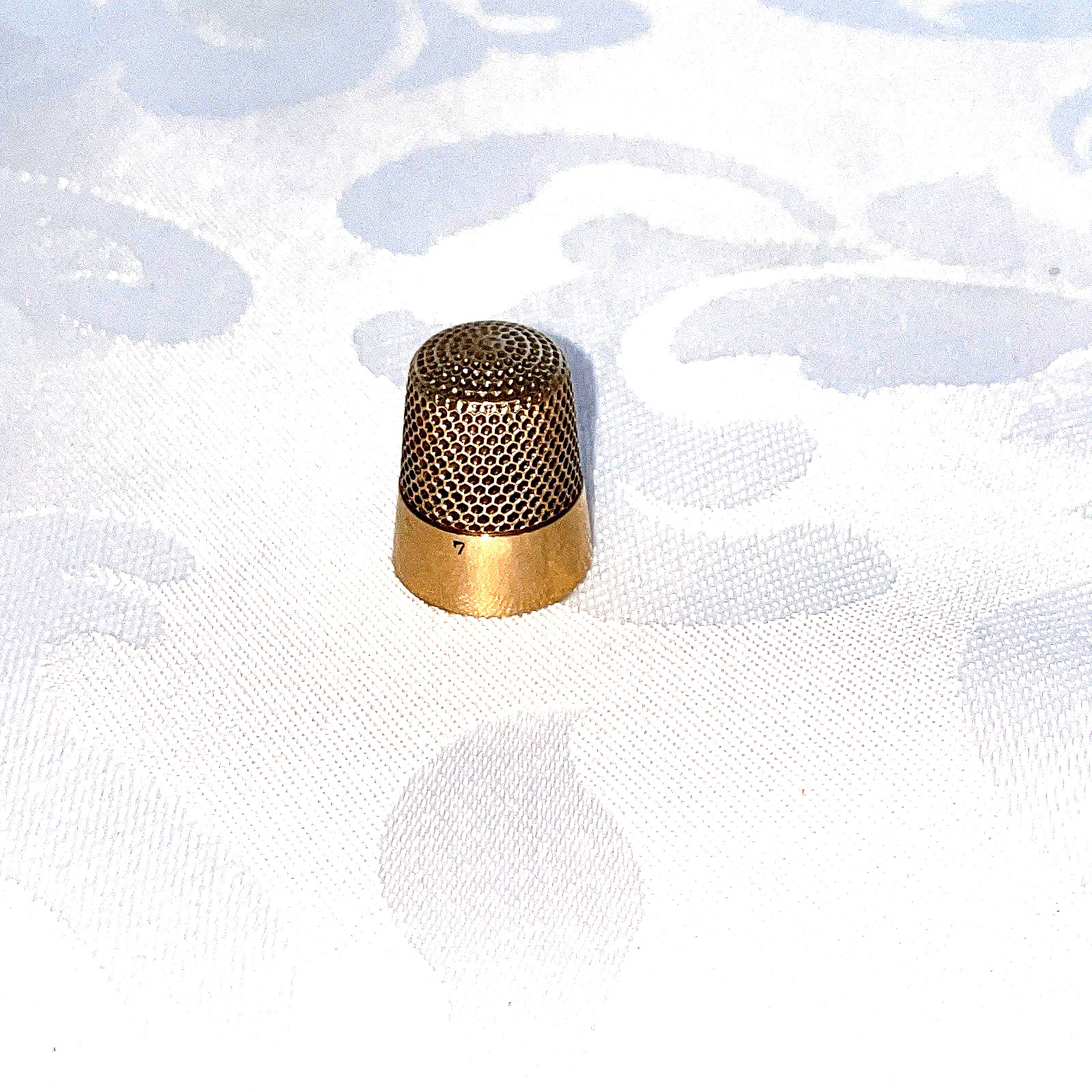 Vintage Yellow Gold Thimble Plain Band Ring #7 Collectible
