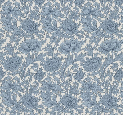 WILLIAM MORRIS CURTAIN FABRIC DESIGN  Chrysanthemum Toile 3 METRES WOAD/CHALK