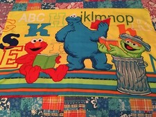 SESAME STREET Double Sided Pillowcase Vintage KIDS At Play OR ABC 123 "YOU PICK"