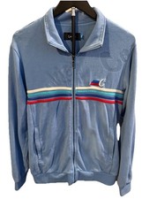 Cookies Embroidered Hoodie Mens M Blue Track Jacket Full Zip Sweatshirt 420
