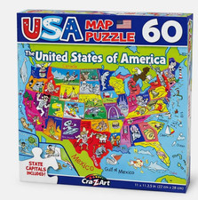 60-Piece USA MAP Puzzle For Kids State Capitals Included BRAND NEW