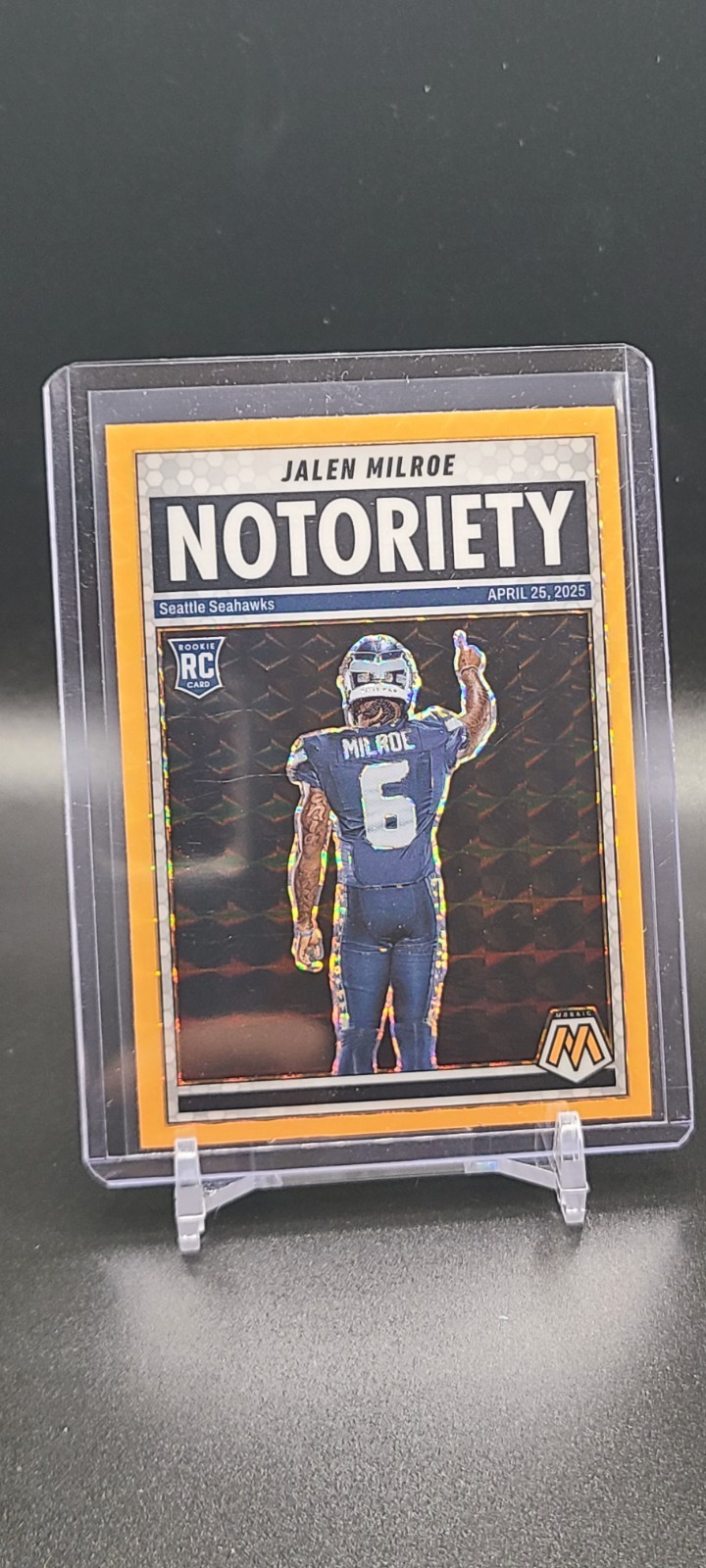 2025 Panini Mosaic Jalen Milroe Orange Notoriety RC Football Card