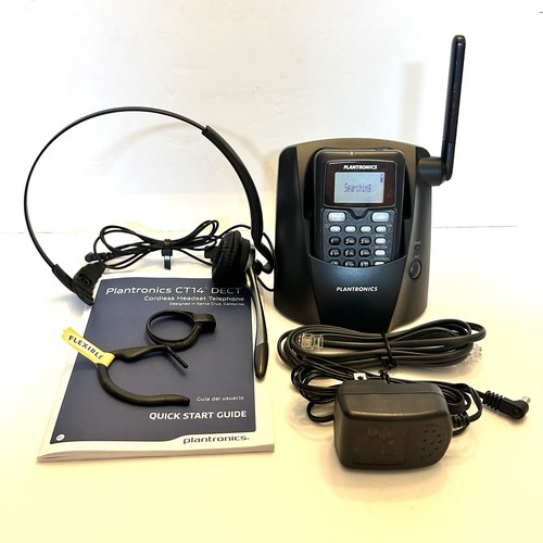 Plantronics CT14 Cordless DECT 6.0 Hands-Free Headset Mobility Phone + Base READ