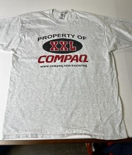 Vintage Compaq Training Shirt Mens XL Gray Computer Promo 90s USA Tech VTG