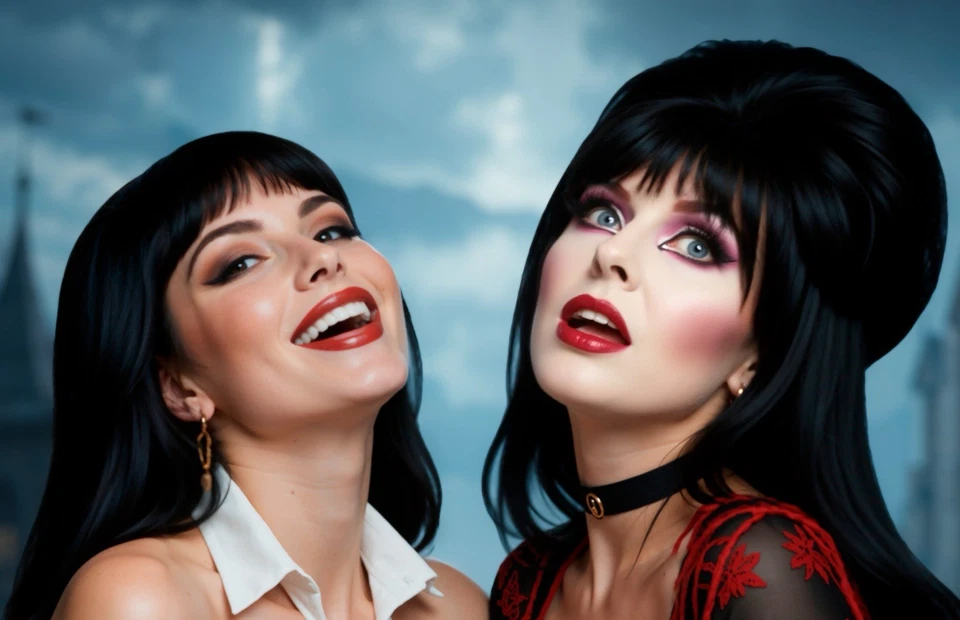 Sexy Elvira Meets Naughty Vampirella Vampire  Metal Sign Art 10" x 14" Ltd 6 - Image 2 of 2