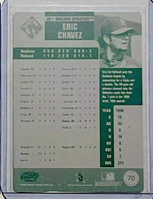 1/1 ERIC CHAVEZ ROOKIE 1999 PACIFIC PRIVATE STOCK CARD PRINTING PLATE ATHLETICS
