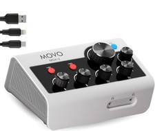 Movo MDX-2 2 Channel XLR Portable Audio Interface – Compact, Battery-Operated