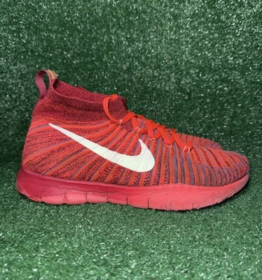 Nike Mens Free Train Force Flyknit Red Running Shoes Training Sneakers Size 10.5