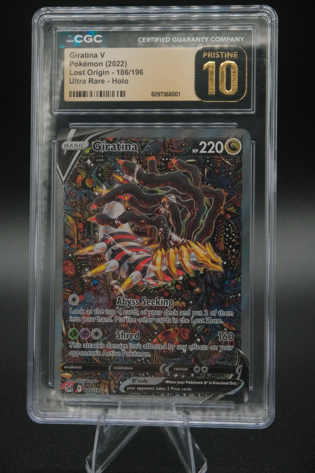 Pokemon 2022 Swsh11 Lost Origin Giratina V 186/196 Alt Full Art Holo CGC PR10