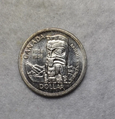 CANADA SILVER DOLLAR 1958 BU SILVER COIN ( stock# 52)